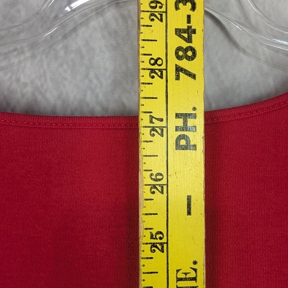 Quacker Factory 1X Rhinestone Studded Grommets Red Blouse - Picture 10 of 11